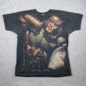 Vintage Dungeons & Dragons Shirt Mens XL Black Regdar AOP Y2k 2000s Game